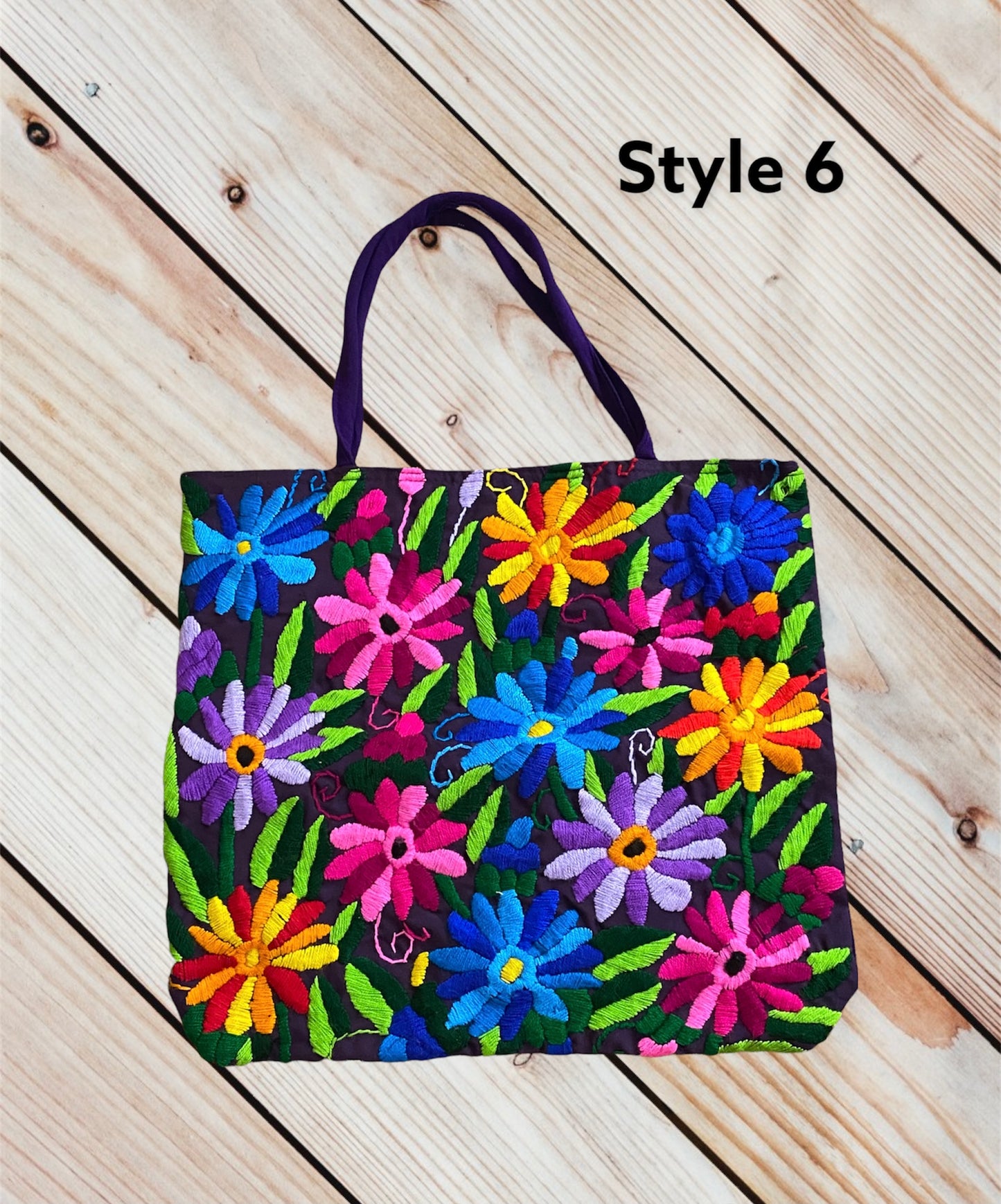 FLOR EMBROIDERED MERCADITO BAG