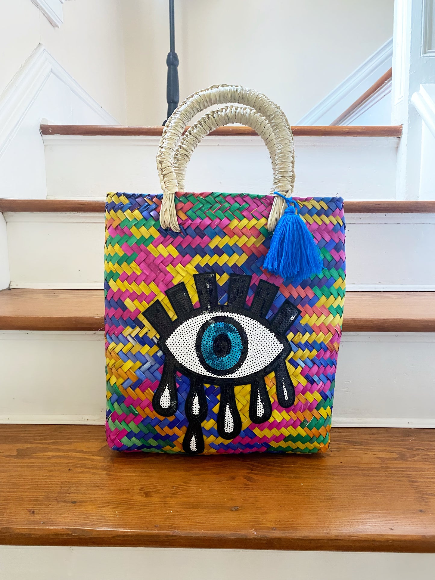 MULTICOLOR EVIL EYE TOTE