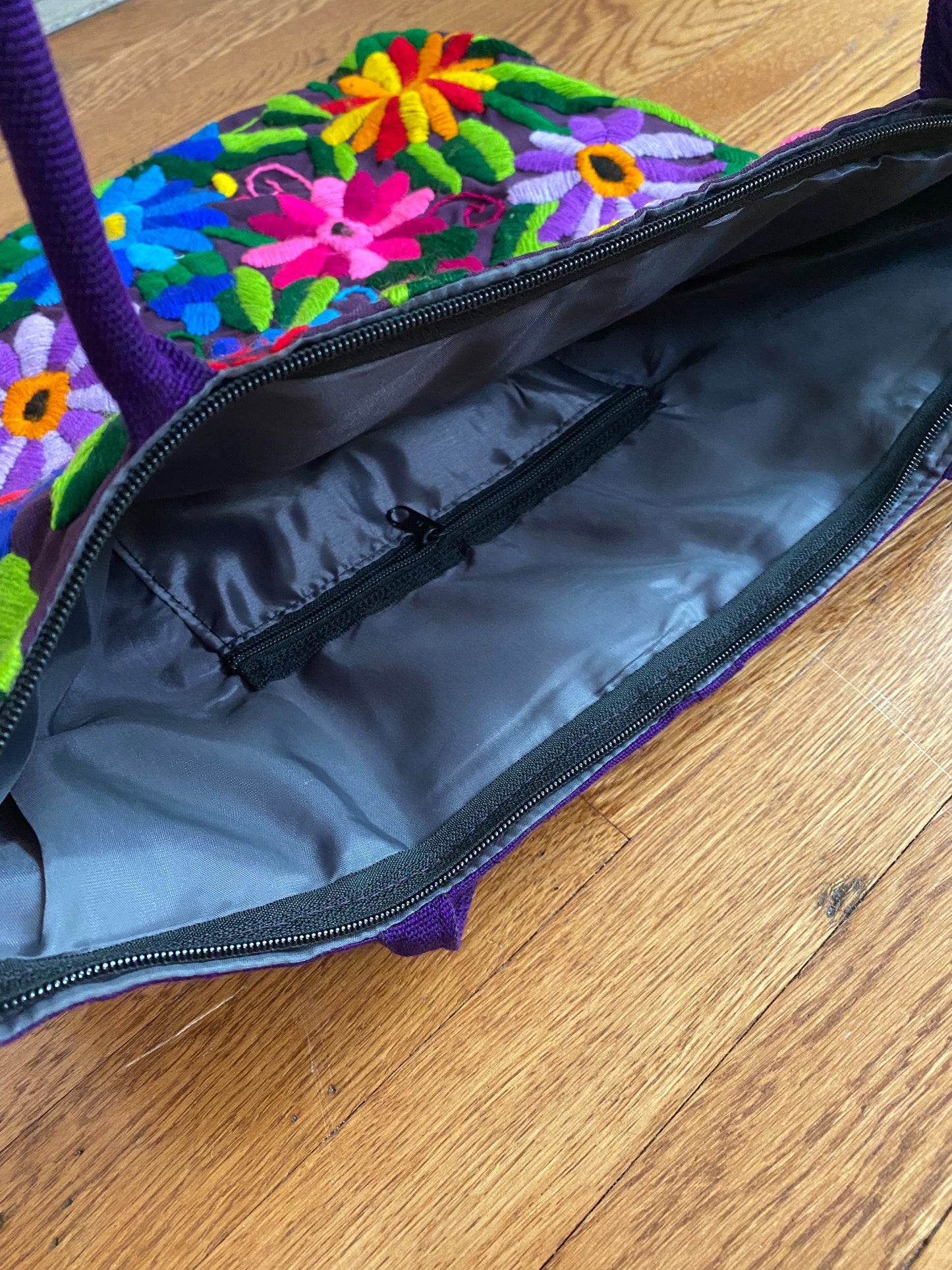 PEACOCK EMBROIDERED MERCADITO BAG