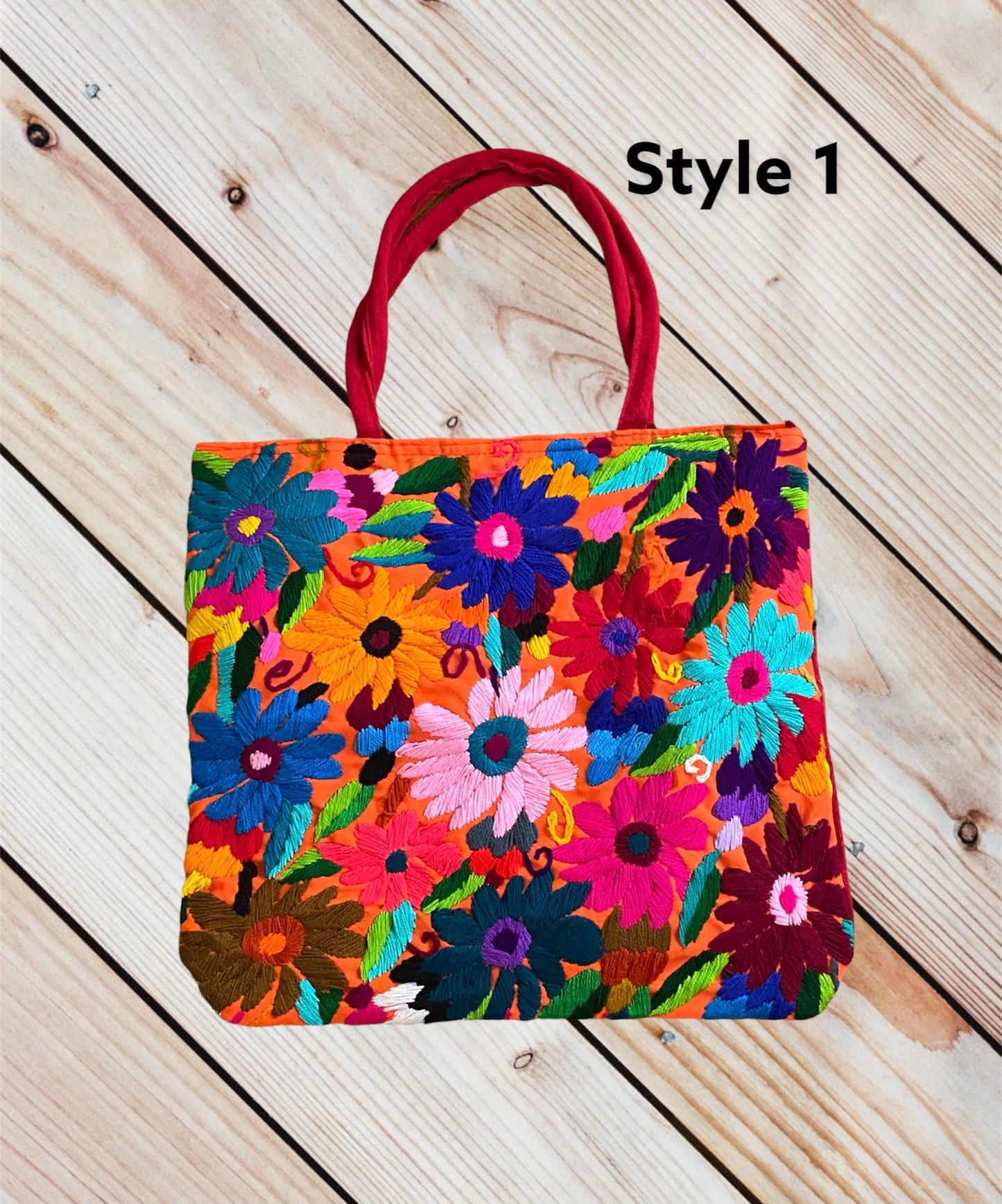 FLOR EMBROIDERED MERCADITO BAG